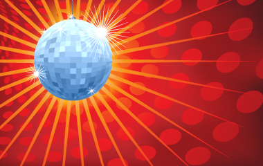 free vector Crystal ball and disco light background radiation vector